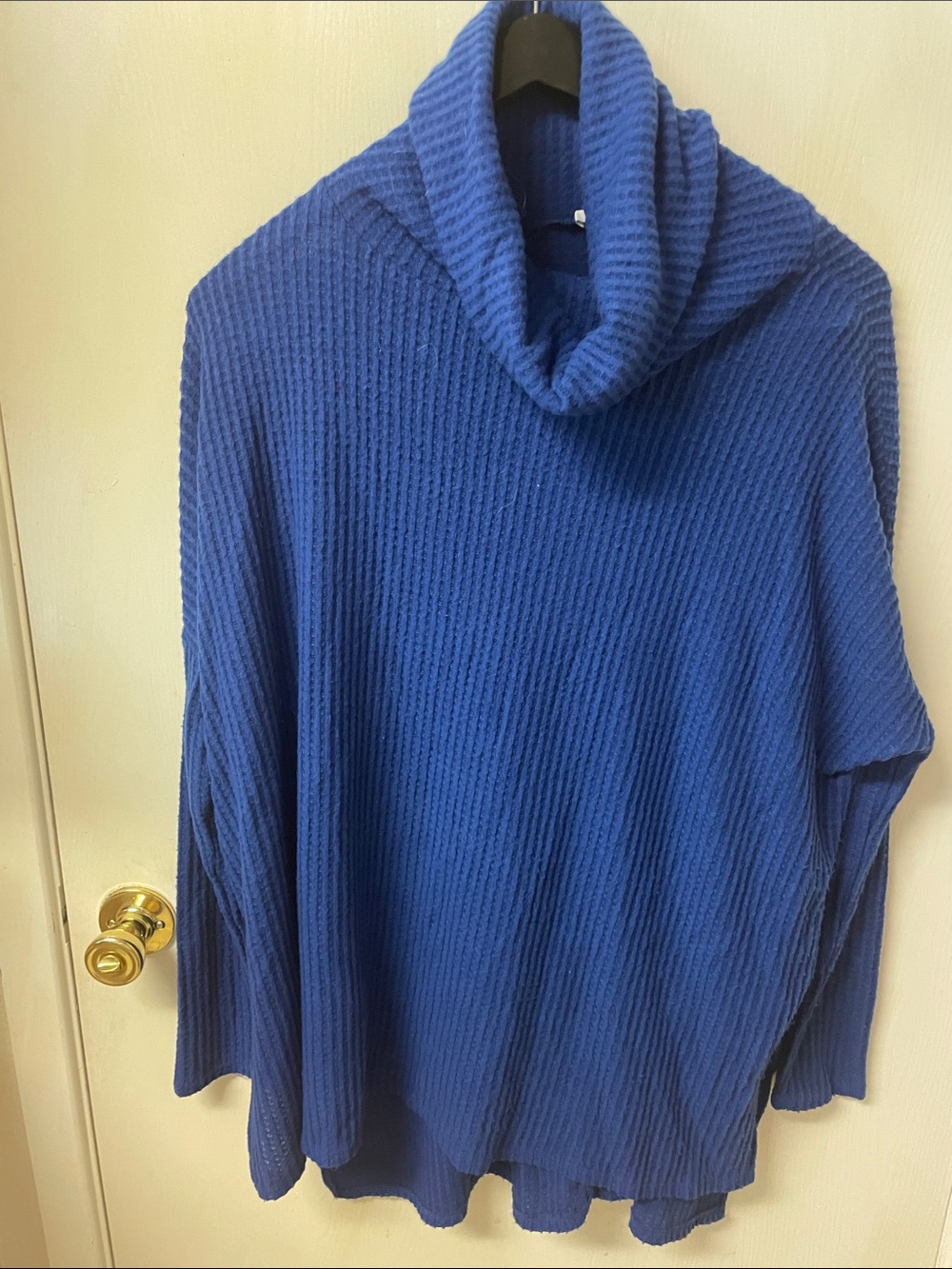 Women's Blue Cowl Neck Sweater